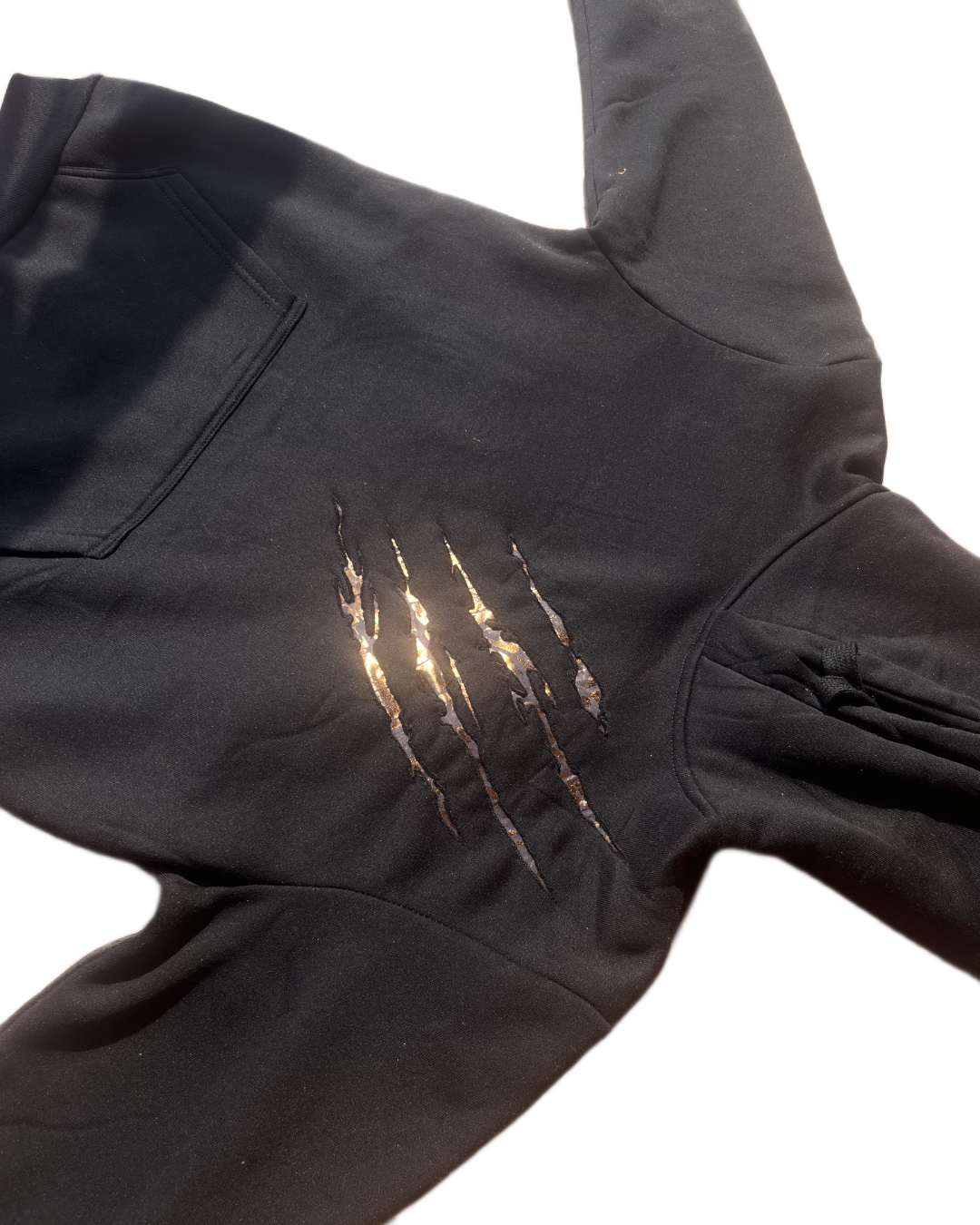 Scratch Gold Hoodie / Textile Work