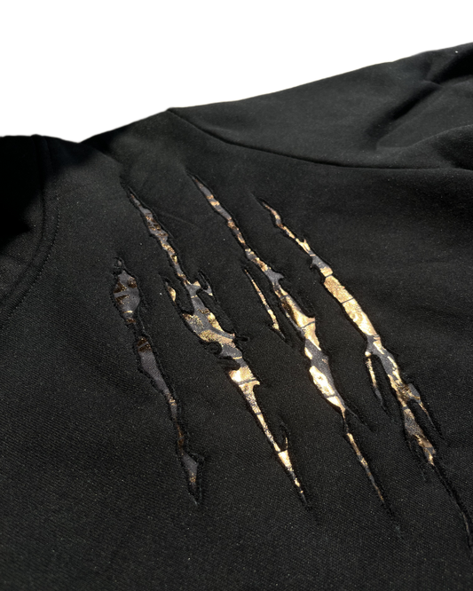 Scratch Gold Hoodie / Textile Work
